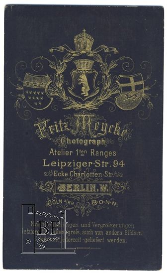 Atelier Fritz Meycke, um 1880, Privatslg