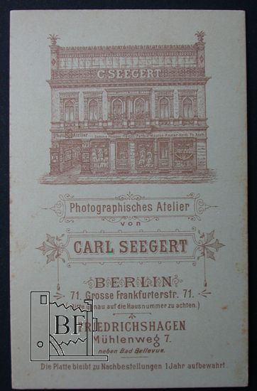 Atelier Carl Seegert, um 1895, Privatslg