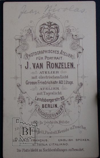 Atelier J. van Ronzelen, 1882, Slg VGB